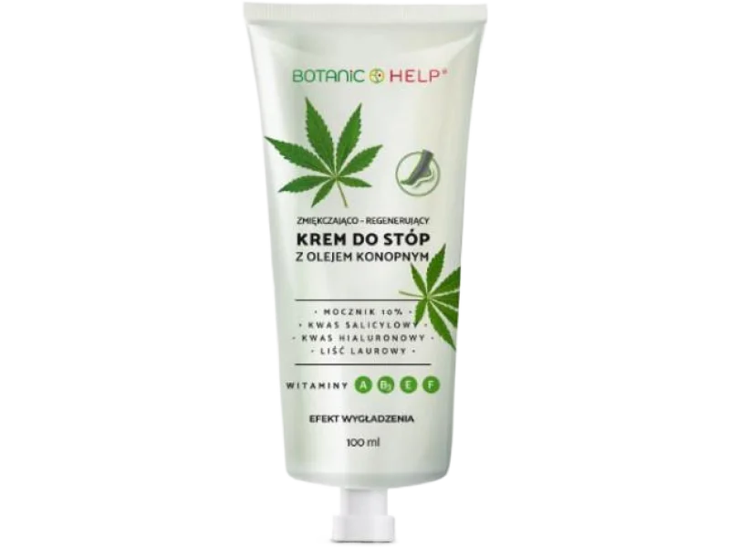 BotanicHelp Zmiękczająco-regenerujący krem do stóp z olejem konopnym, 100 ml