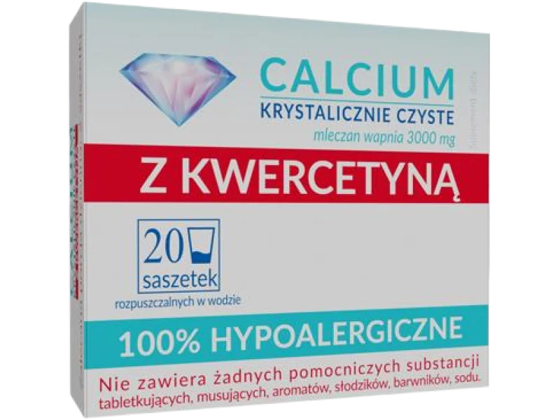 Calcium hypoalergiczne krystalicznie czyste z kwercetyną, saszetki, 20 szt.