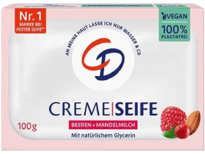 CD Creme Mydło w kostce z gliceryną Jagody i Mleczko Migdałowe, 100 g