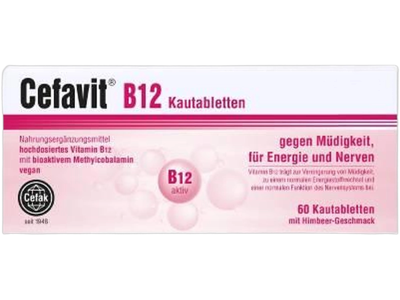 Cefavit B12, tabletki do żucia, 400 µg, 60 tabl.
