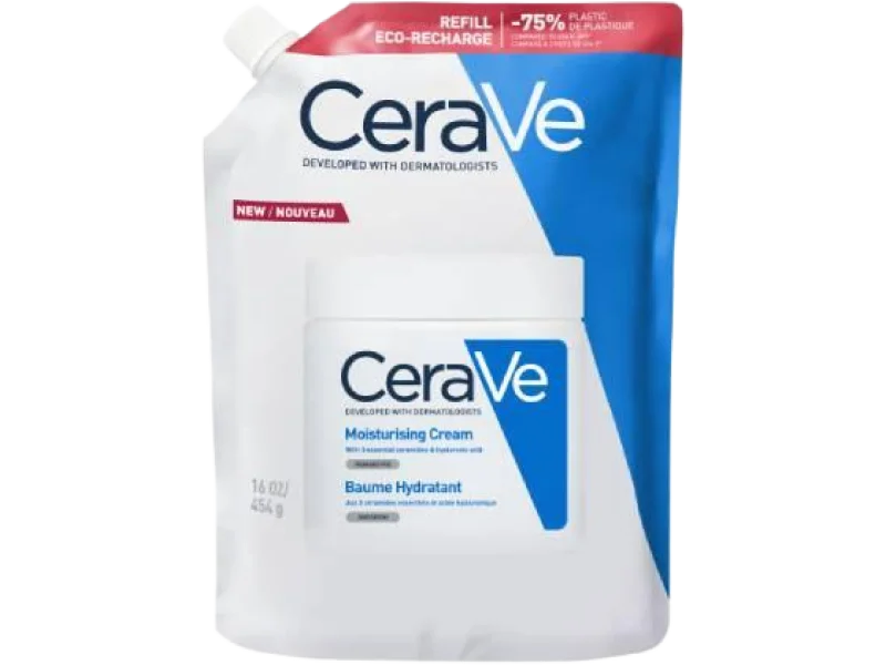 CeraVe Nawilżający balsam do twarzy i ciała dla skóry suchej i bardzo suchej Zapas, 454 g