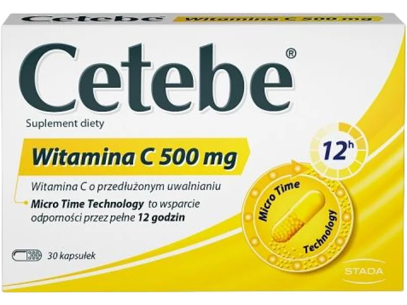 CETEBE Witamina C, kapsułki, 500 mg, 30 kaps.