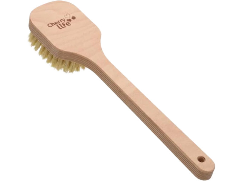 Cherry Life Szczotka do masażu ciała z tampico z długą rączką, sprzęt medyczny, 1 szt.