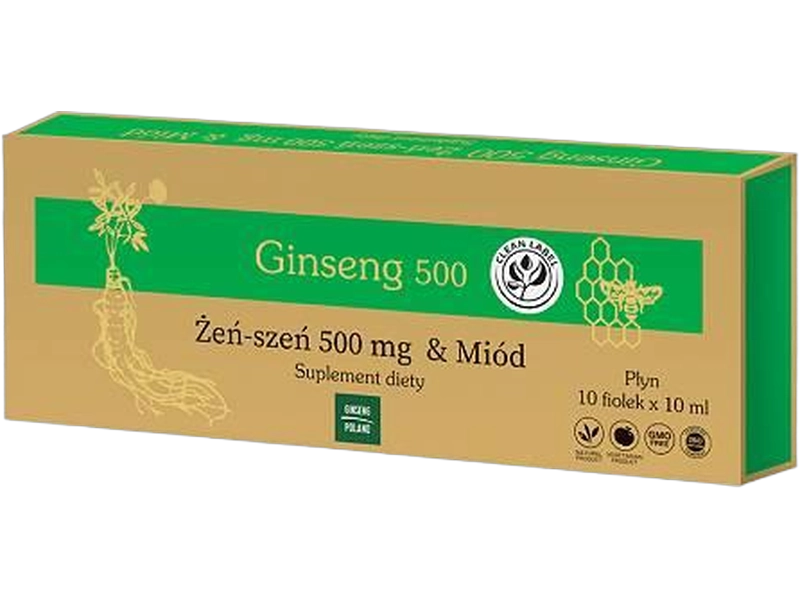 China Harbin Ginseng, płyn, 500 mg/10 ml, 10 fiol.