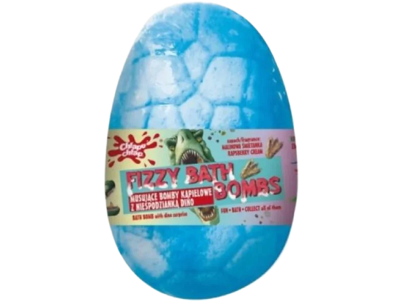 CHLAPU CHLAP musująca bomba kąpielowa jajo dinozaura z niespodzianką, guma balonowa, 140 g