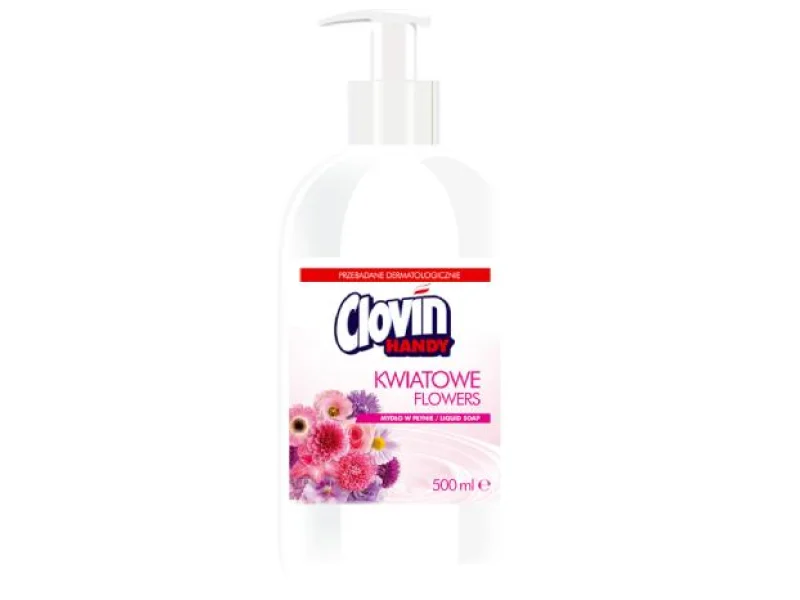 Clovin Handy Mydło w płynie kwiatowe antybakteryjne, 500 ml