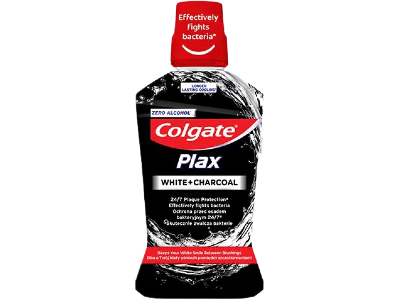 Colgate Plax White+Charcoal, płyn, 500 ml