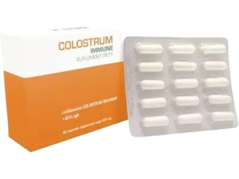 Colostrum Immune liofilizowane colostrum bovinum 60% IgG, kapsułki dojelitowe, 60 kaps.