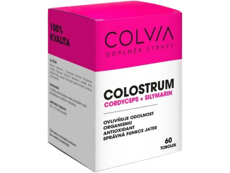 Colvia Colostrum + Cordyceps + Silymarin na wsparcie odporności, kapsułki, 60 kaps.