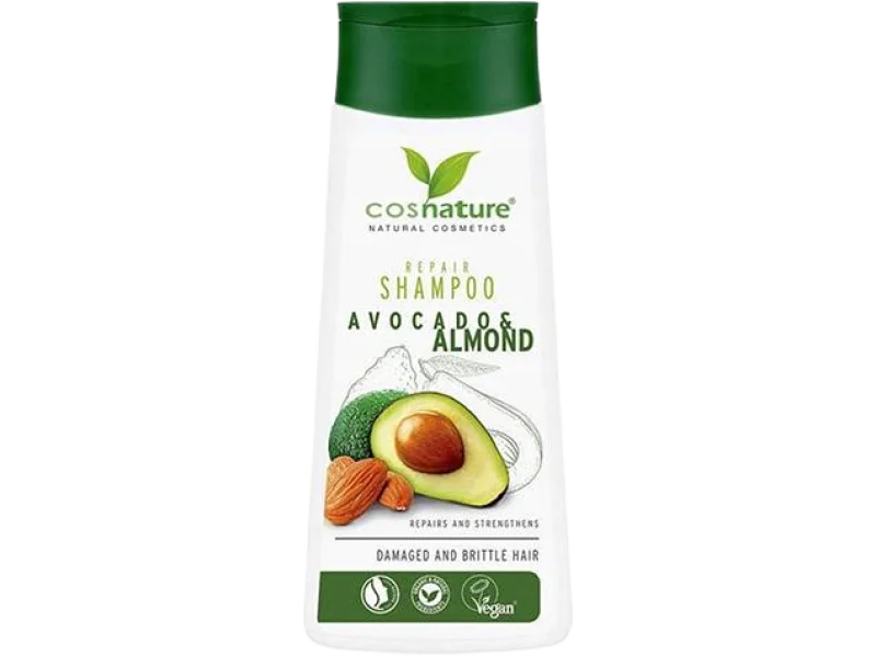 COSNATURE Naturalny regenerujący szampon do włosów z awokado i migdałami, 250 ml
