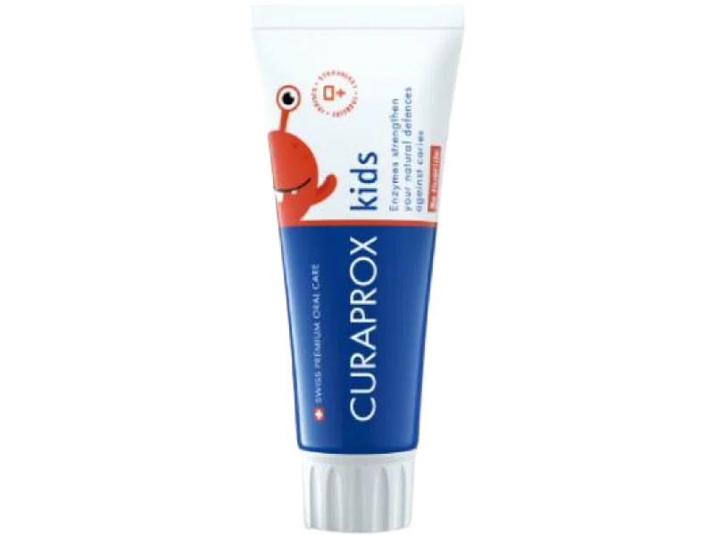 CURAPROX Kids Pasta do zębów dla dzieci 0+ truskawkowa bez fluoru, 60 ml