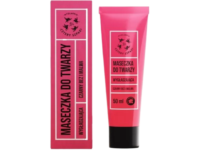 CZTERY SZPAKI Wygładzająca maseczka do twarzy Czarny Bez i Malwa, maska, 50 ml