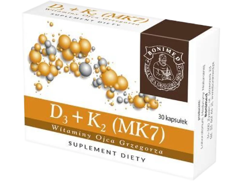 D3 + K2 (MK7) Witaminy Ojca Grzegorza, kapsułki, 30 kaps.