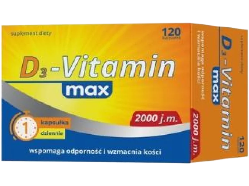 D3-Vitamin max, kapsułki, 2000 j.m., 120 kaps.
