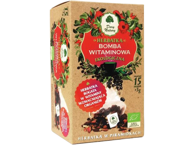 DARY NATURY Herbatka Bomba witaminowa Bio, zioła do zaparzania, 15x3g g