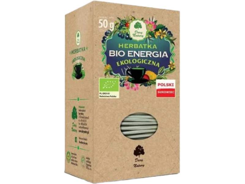 DARY NATURY Herbatka Ekologiczna Bio Energia, zioła do zaparzania, 25 g