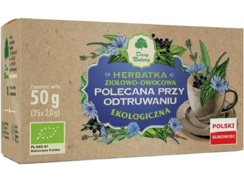 DARY NATURY Herbatka ekologiczna Polecana przy odtruwaniu, saszetki, 25×2 g