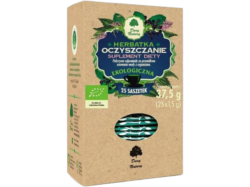 Dary Natury Herbatka oczyszczenie bio, zioła do zaparzania, 38 g