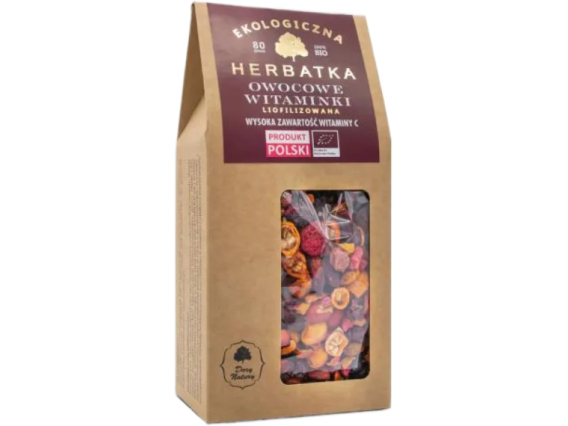 DARY NATURY Herbatka Owocowe witaminki Liofilizowana Bio, zioła do zaparzania, 80 g