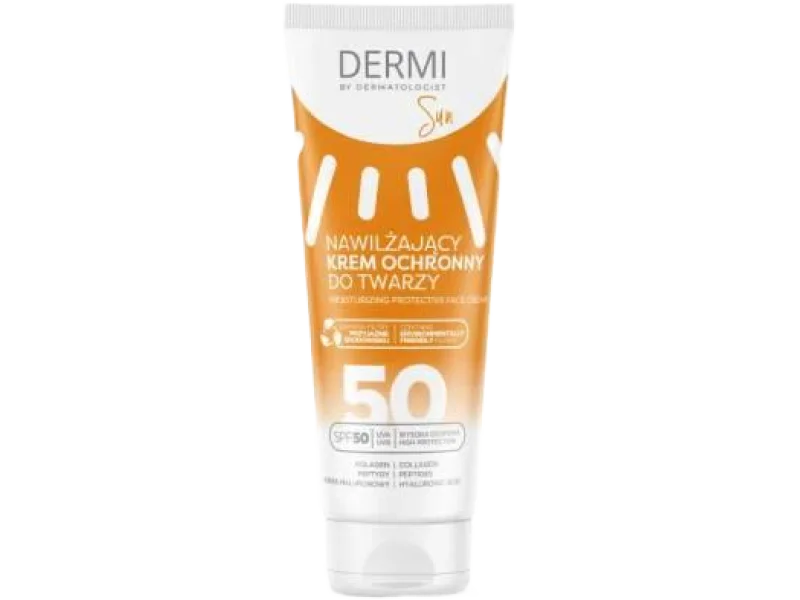 Dermi Sun Nawilżający krem ochronny do twarzy SPF 50, SPF 50, 50 ml