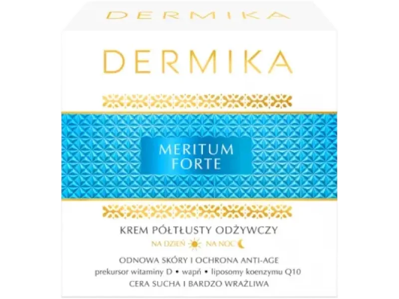 Dermika Meritum Forte półtłusty odżywczy na dzień i na noc do skóry suchej i bardzo wrażliwej, krem, 50 ml