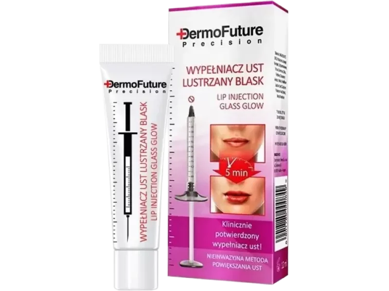 DermoFuture Lip Injection Glass Glow wypełniacz ust lustrzany blask, balsam, 12 ml