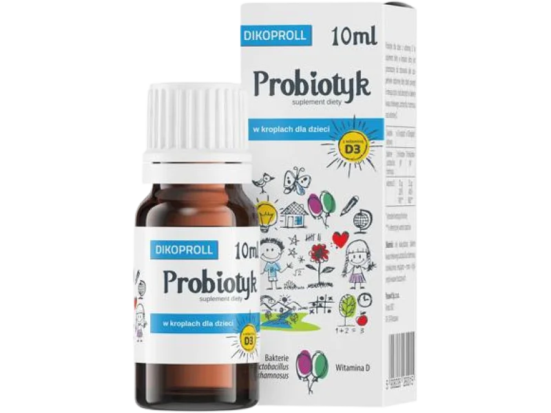 Dikoproll probiotyk dla dzieci z witaminą D3, krople, 10 ml