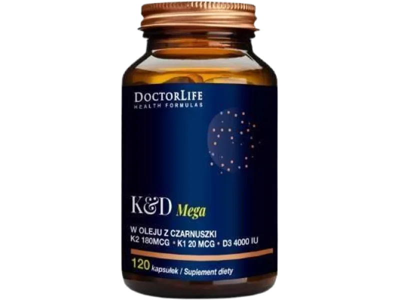 Doctor Life K+D3 Mega, kapsułki, 120 kaps.
