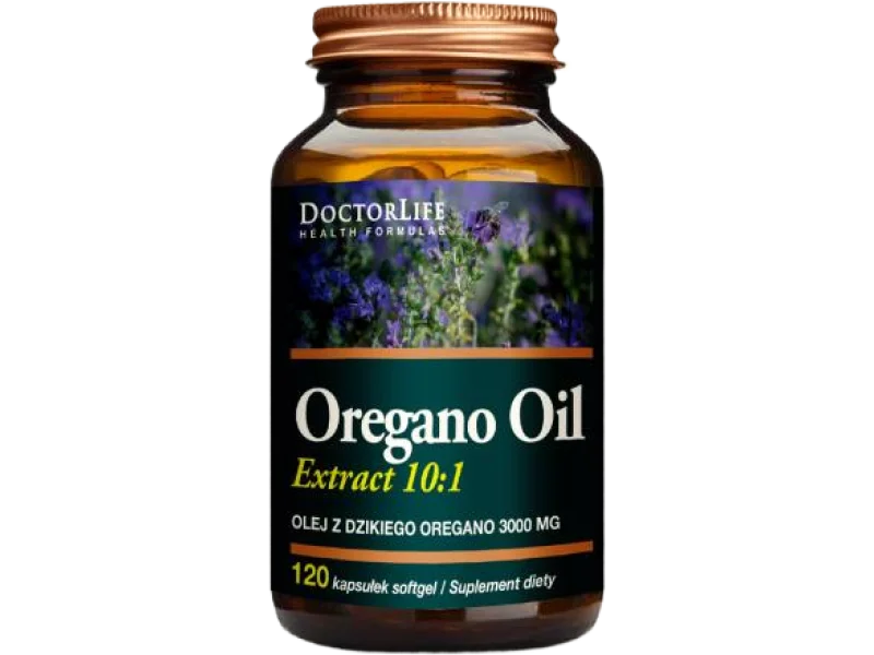 Doctor Life Oregano Oil Olej z dzikiego oregano, kapsułki, 35 mg, 100 kaps.
