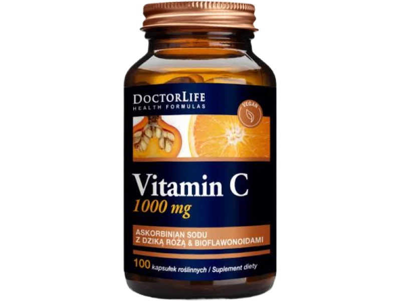 Doctor Life Vitamin C z dziką różą i bioflawonoidami, kapsułki, 100 kaps.