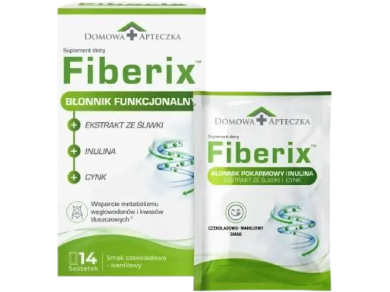 Domowa Apteczka Fiberix Smak czekoladowo-waniliowy, saszetki, 14 sasz.