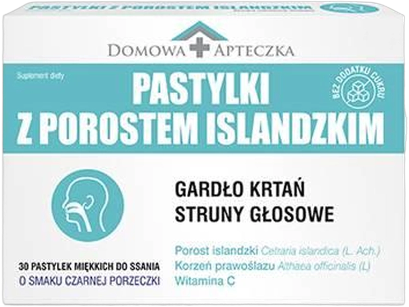 Domowa Apteczka pastylki z porostem islandzkim, pastylki do ssania, 30 past.