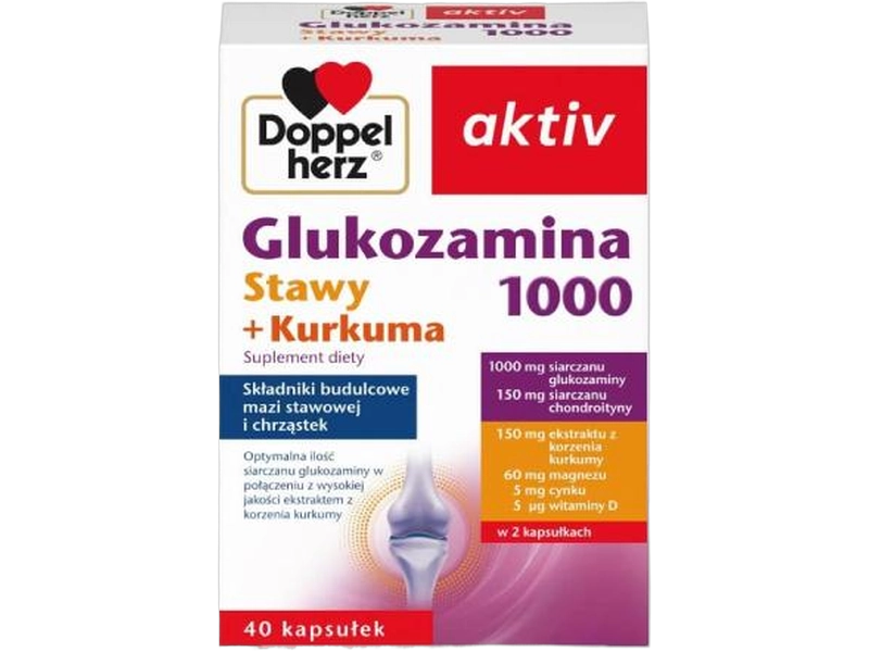 Doppelherz Aktiv glukozamina, kapsułki, 1000 mg, 40 kaps.