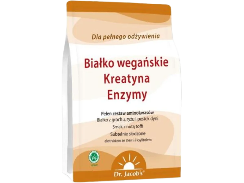 Dr. Jacob’s Białko wegańskie Kreatyna Enzymy, proszek, 1000 g