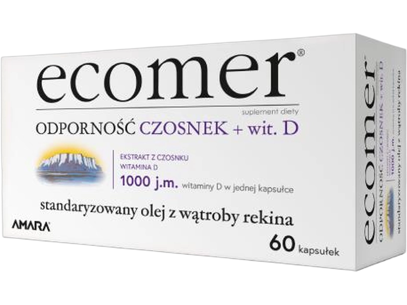 Ecomer Odporność czosnek + wit. D, kapsułki, 60 kaps.