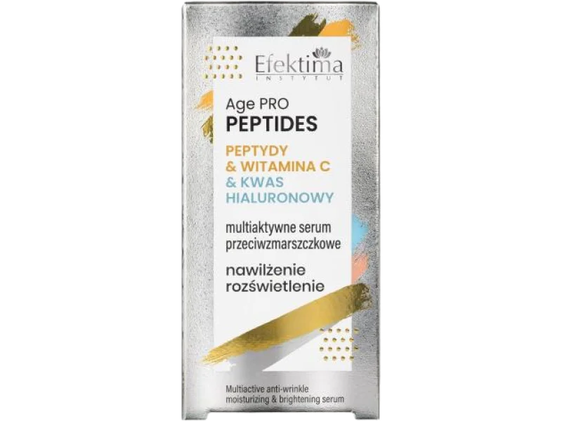 EFEKTIMA Age Pro Peptides Multiaktywne serum przeciwzmarszczkowe Peptydy & Witamina C & Kwas hialuronowy Nawilżenie Rozświetlenie, 30 ml