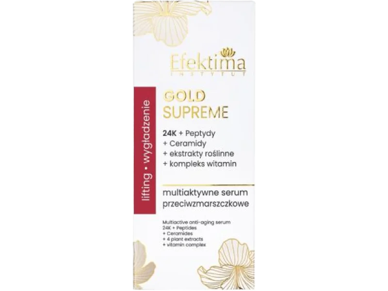 EFEKTIMA Gold Supreme Multiaktywne serum przeciwzmarszczkowe Lifting i Wygładzenie, 30 ml