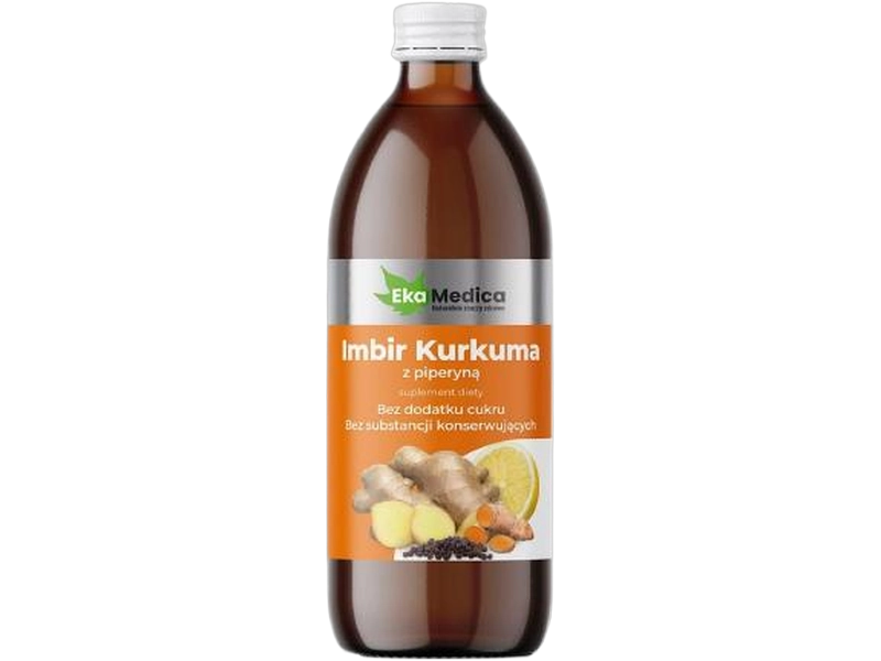 EkaMedica Imbir kurkuma z piperyną, płyn, 500 ml