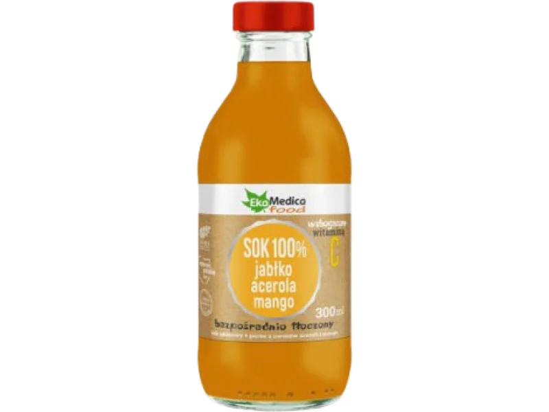 EKAMEDICA Jabłko, acerola, mango sok, płyn, 75 mg, 300 ml