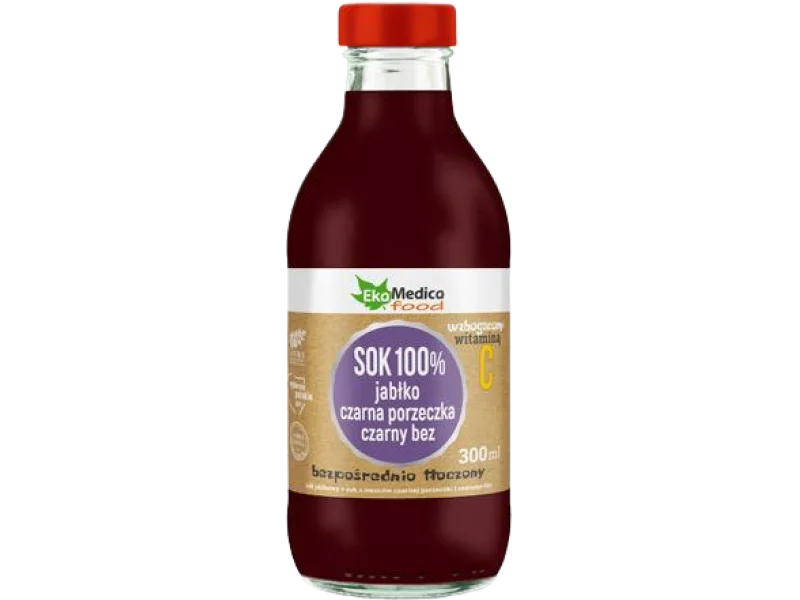 Ekamedica Jabłko, czarna porzeczka, bez czarny, płyn doustny, 300 ml