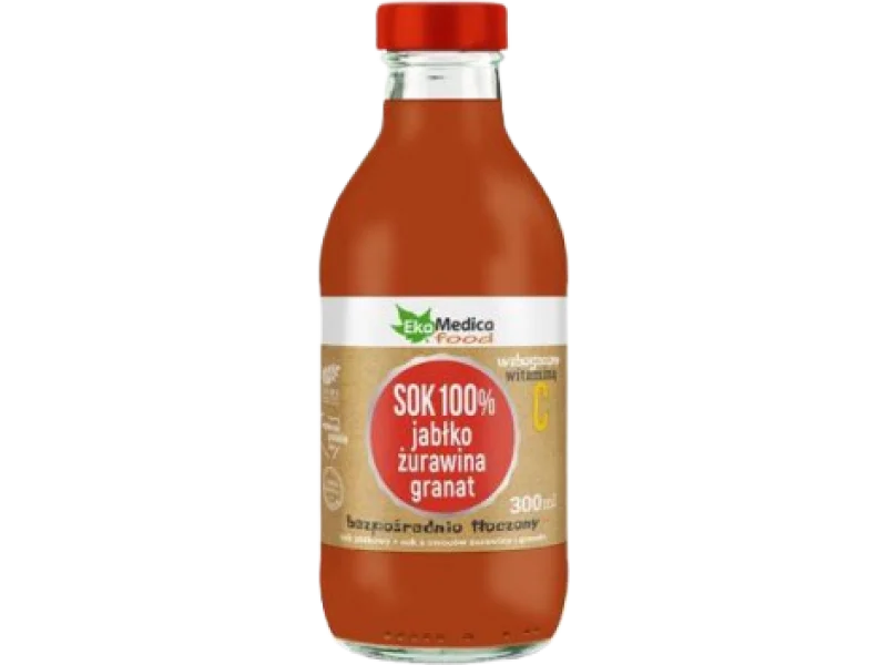 Ekamedica Jabłko, żurawina, granat z witaminą C, płyn, 24 mg/100 ml, 300 ml