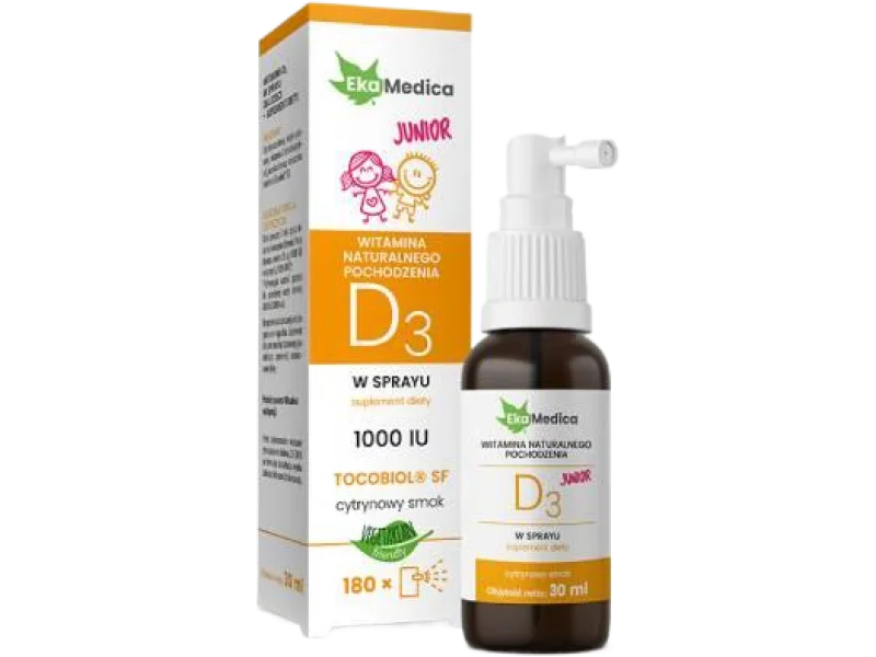 EkaMedica junior witamina D3, spray, 25 µg, 30 ml