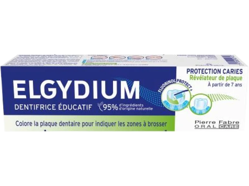 ELGYDIUM Edukacyjna pasta do zębów barwiąca płytkę nazębną, 1400 ppm, 50 ml