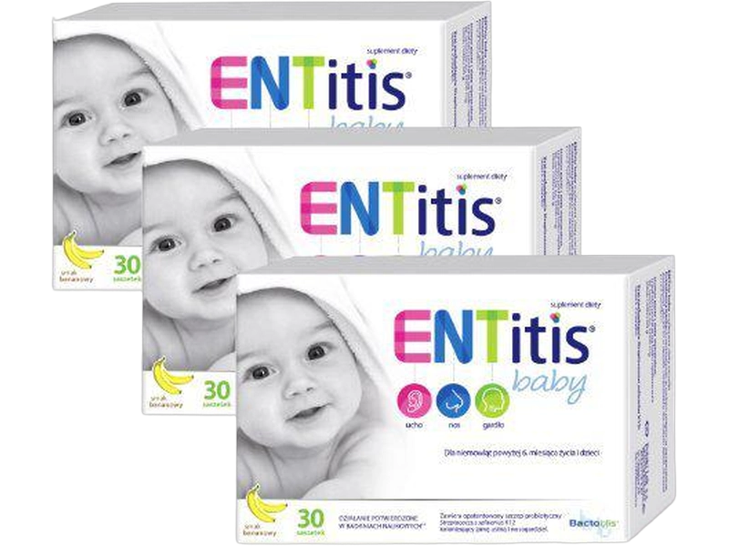 Entitis Baby, smak bananowy, proszek, 30 sasz.