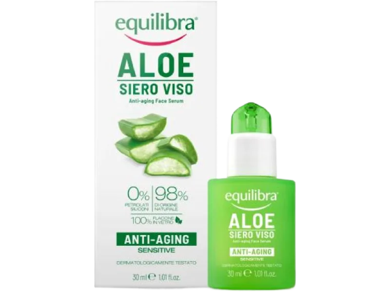 Equilibra Aloesowe przeciwstarzeniowe serum do twarzy z kwasem hialuronowym, 30 ml