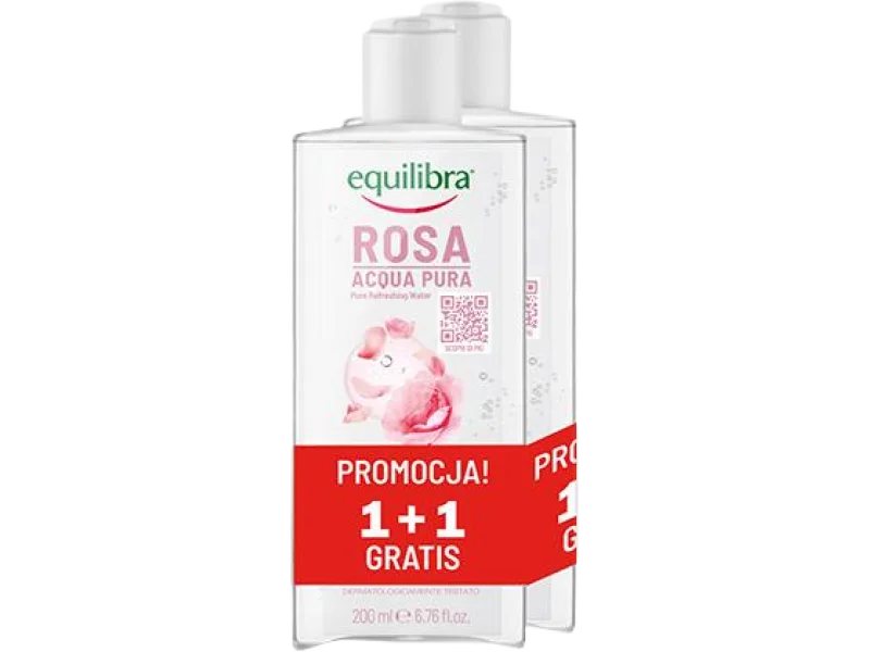 EQUILIBRA Rosa Odświeżająca czysta woda różana, płyn, 200 ml
