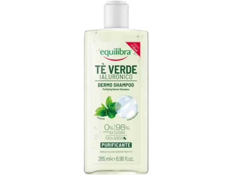 EQUILIBRA Szampon oczyszczający z zieloną herbatą i kwasem hialuronowym, 265 ml