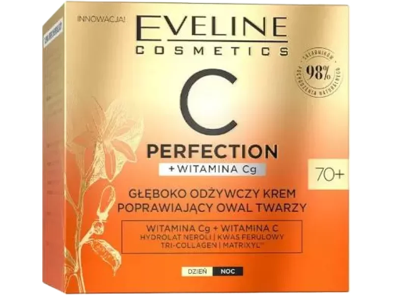 Eveline C-Perfection głęboko odżywczy poprawiający owal twarzy 70+, krem, 50 ml