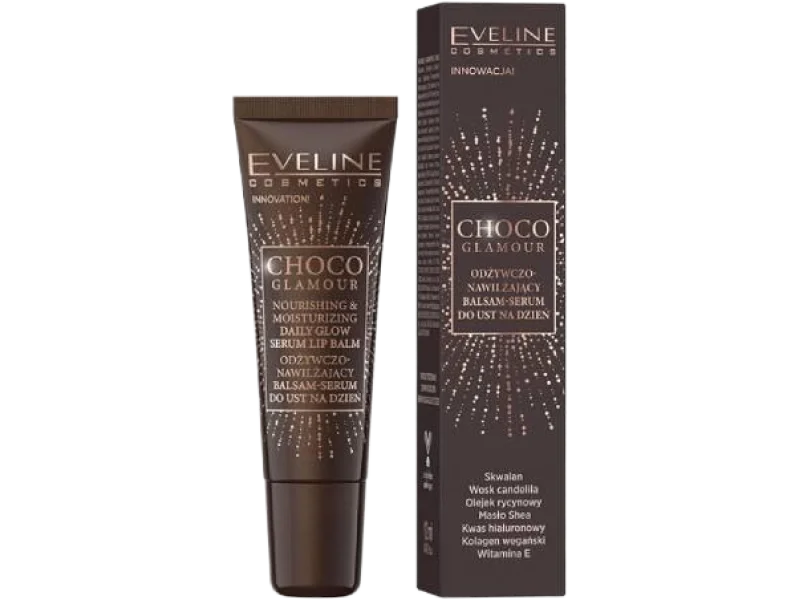 EVELINE Choco Glamour Odżywczo-nawilżający balsam-serum do ust, 12 ml