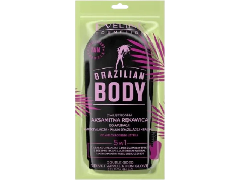 EVELINE COSMETICS Brazilian Body dwustronna aksamitna rękawica, rękawiczki, 1 szt.